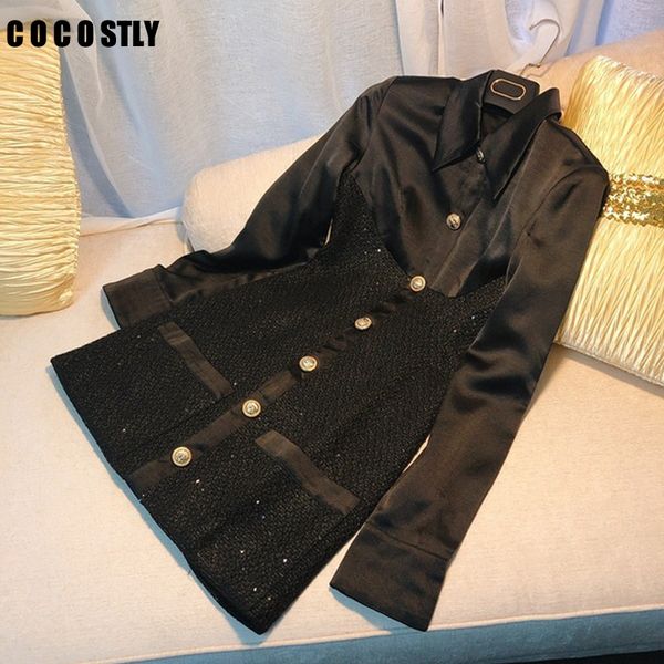 women tweed dress patchwork long sleeve turn down neck white bodycon mini dress women 2020 autumn fashion clothing new, Black;gray
women tweed dress patchwork long sleeve turn down neck white bodycon mini dress women 2020 autumn fashion clothing new, Black;gray