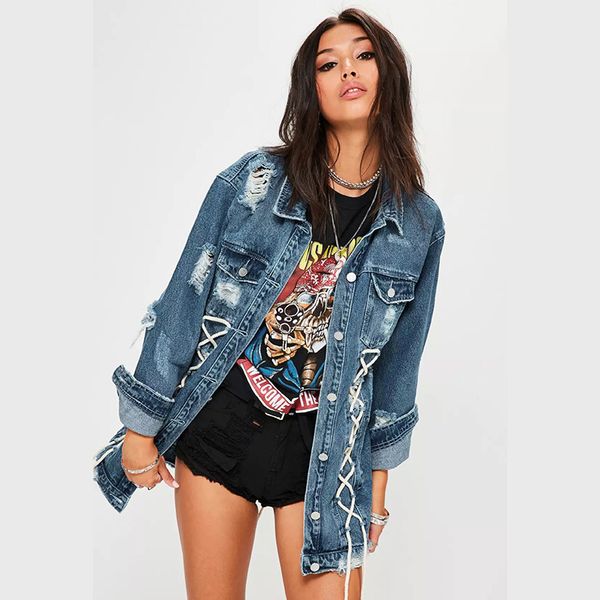 2019 new denim jacket large size ladies jacket women's loose hole clothes, Black;brown
2019 new denim jacket large size ladies jacket women's loose hole clothes, Black;brown