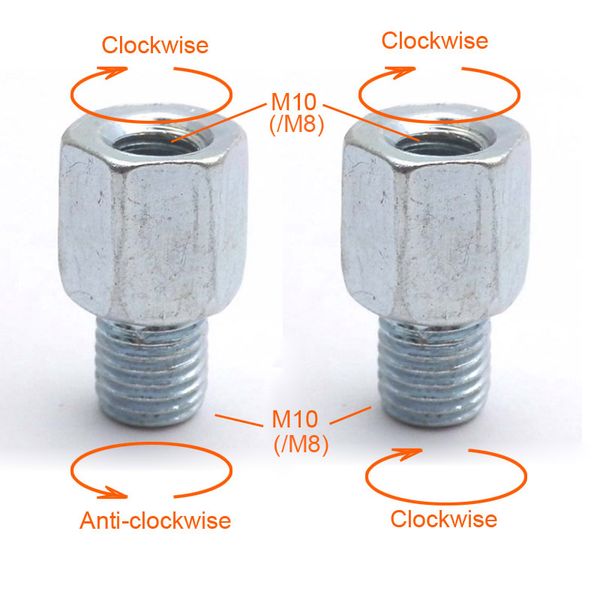 1 pair scooter motorcycle rear mirror adapters m10 10mm m8 8mm clockwise anti-clockwise right left hand thread changing screw
1 pair scooter motorcycle rear mirror adapters m10 10mm m8 8mm clockwise anti-clockwise right left hand thread changing screw