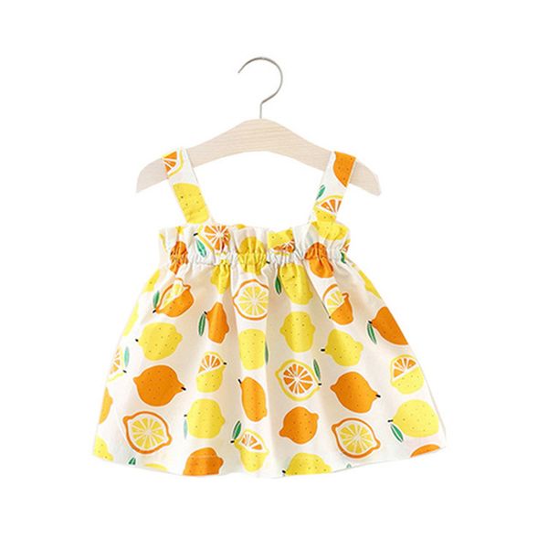 платья для девочек, без рукавов, детские платья платья для девочек с принтом "лимон". платья для девочек, Red;yellow