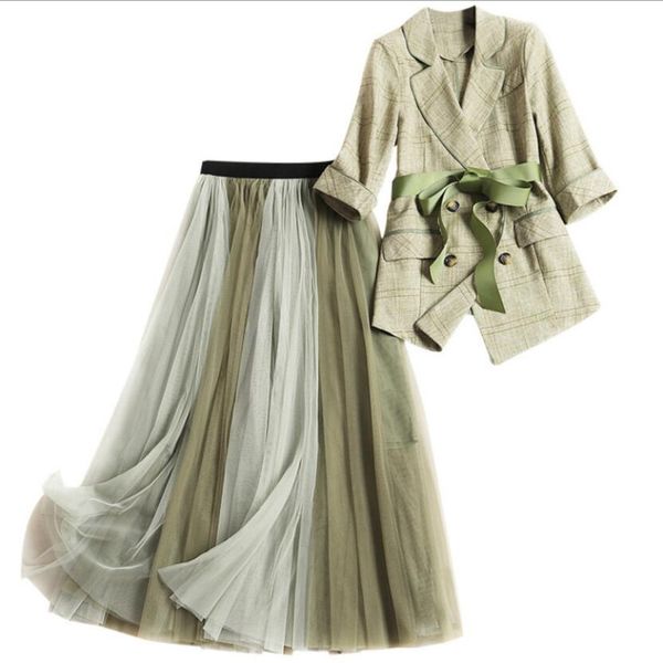 women's suit office lady style bandage irregular blazer + mesh pleated skirt suit elegant two piece set new 2019 spring, White;black
women's suit office lady style bandage irregular blazer + mesh pleated skirt suit elegant two piece set new 2019 spring, White;black