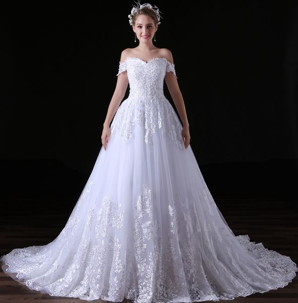 elegant sweetheart dresses short sleeves with appliques beading a line tulle long wedding party bride dresses for women wedding gowns, White
elegant sweetheart dresses short sleeves with appliques beading a line tulle long wedding party bride dresses for women wedding gowns, White