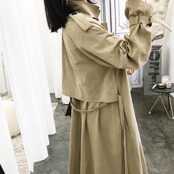 trench coat women's mid-length autumn new style loose-fit slimming over-the-knee long chic coat spring, Tan;black
trench coat women's mid-length autumn new style loose-fit slimming over-the-knee long chic coat spring, Tan;black