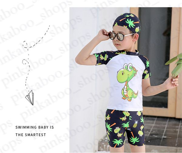 kids boys swimwear three-piece suit junior's cartoon dinosaur printed t-shirt +shorts+swimming cap clothing bathing suit -4xl ly311, Blue
kids boys swimwear three-piece suit junior's cartoon dinosaur printed t-shirt +shorts+swimming cap clothing bathing suit -4xl ly311, Blue