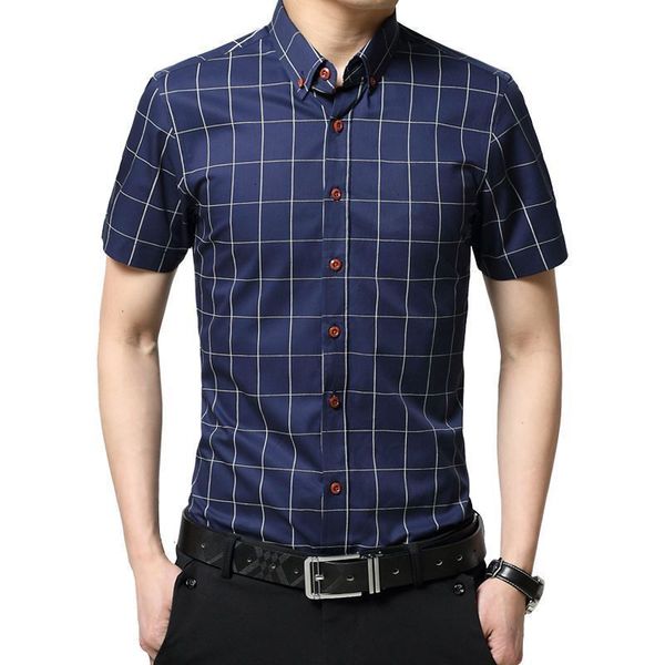 plaid men dress shirts printed wedding party formal casual brand men's summer business cotton shirt short sleeves size -5xl, White;black
plaid men dress shirts printed wedding party formal casual brand men's summer business cotton shirt short sleeves size -5xl, White;black