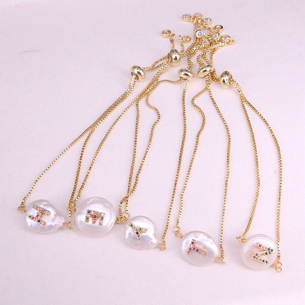 12pcs, gold micro pave rainbow cz cubic zirconia initials letter charm freshwater pearl gold bracelets for women jewelry, Black
12pcs, gold micro pave rainbow cz cubic zirconia initials letter charm freshwater pearl gold bracelets for women jewelry, Black