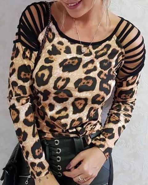 women designer tshirt scoop neck leopard soild color print long tees fashion hollow out slim women clothing, White
women designer tshirt scoop neck leopard soild color print long tees fashion hollow out slim women clothing, White