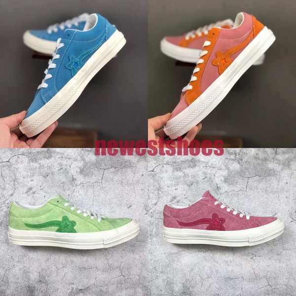 the creator x one star ox golf le fleur sunflower ttc casual shoes rainbow 197s0 leather suede men women fashion skate designer sneakers 
the creator x one star ox golf le fleur sunflower ttc casual shoes rainbow 197s0 leather suede men women fashion skate designer sneakers