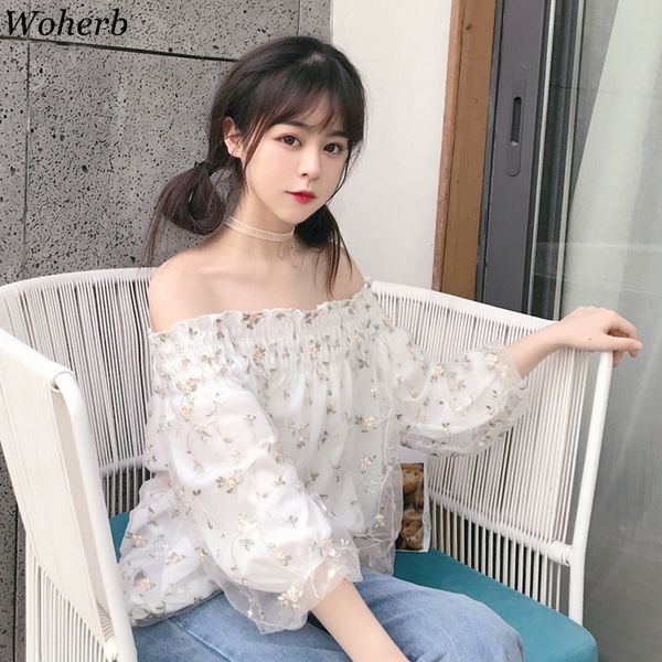 woherb sweet lace blouse women off shoulder mesh 2020 ruffles elegant blusas mujer korean summer shirts vintage, White
woherb sweet lace blouse women off shoulder mesh 2020 ruffles elegant blusas mujer korean summer shirts vintage, White