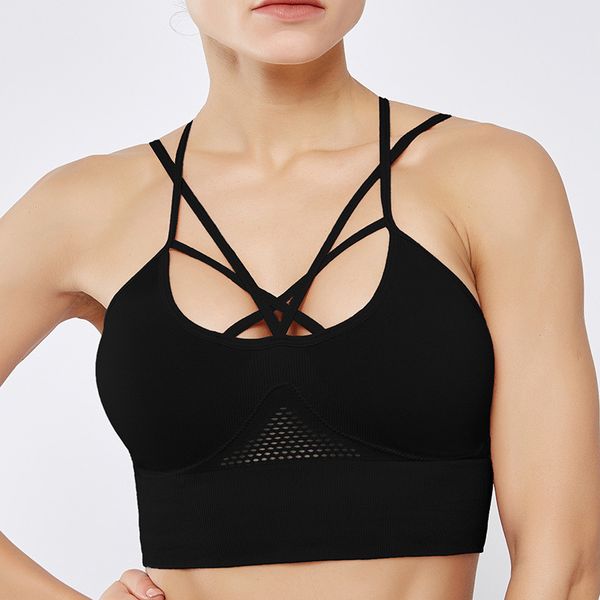 strappy sports bra for women fitness yoga seamless push up workout wire bra paded gym brassiere backless, White;black
strappy sports bra for women fitness yoga seamless push up workout wire bra paded gym brassiere backless, White;black