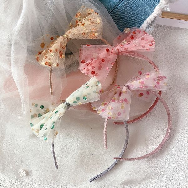 2020 new korean style child hairbands yarn wave point bow princess headwears for girl fashion hair accessories, Slivery;white
2020 new korean style child hairbands yarn wave point bow princess headwears for girl fashion hair accessories, Slivery;white