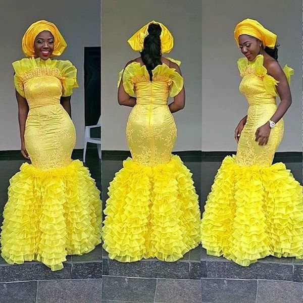yellow aso ebi prom dresses black girls mermaid high collar evening dresses lace applique 3d ruffles tiered pageant gowns
yellow aso ebi prom dresses black girls mermaid high collar evening dresses lace applique 3d ruffles tiered pageant gowns
