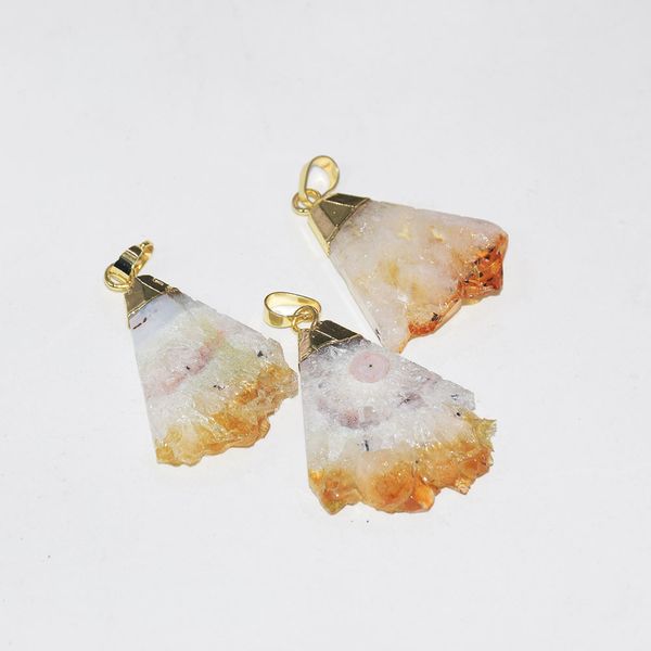 natural yellow crystal quartz triangle pendant female 2019 polish gold cap fan shape citrines druzy stone pendant for women, Silver
natural yellow crystal quartz triangle pendant female 2019 polish gold cap fan shape citrines druzy stone pendant for women, Silver