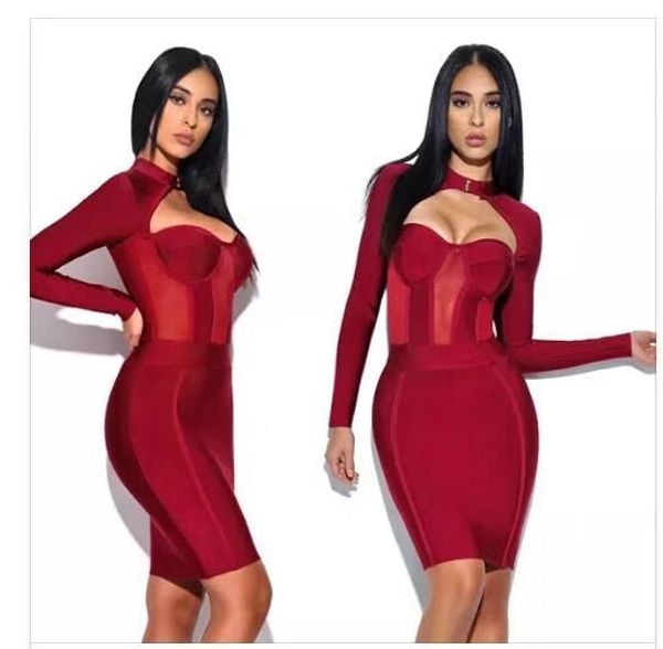 new 2017 new winter women's dress wholesale wine red long sleeve mesh bandage dress party + suit, White;black
new 2017 new winter women's dress wholesale wine red long sleeve mesh bandage dress party + suit, White;black