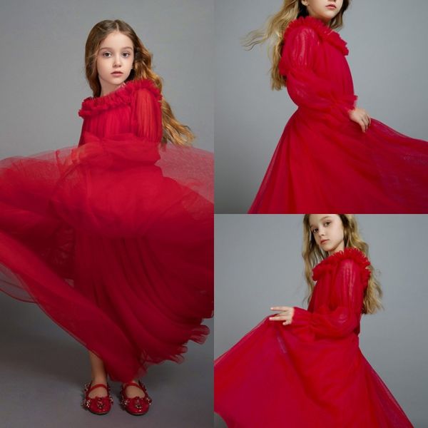 vintage princess flower girls' dresses 2020 red jewel lace long sleeves kids formal wear custom made first holy communion gowns, White;blue
vintage princess flower girls' dresses 2020 red jewel lace long sleeves kids formal wear custom made first holy communion gowns, White;blue