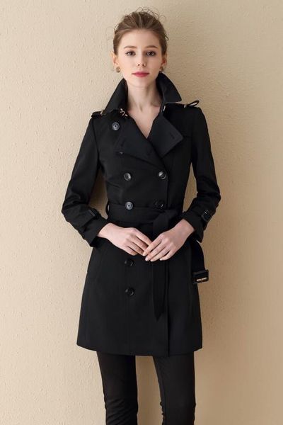 women's trench coats double breasted long classic windbreaker waterproof british new high-end english style autumn winter gabadian c028, Tan;black
women's trench coats double breasted long classic windbreaker waterproof british new high-end english style autumn winter gabadian c028, Tan;black