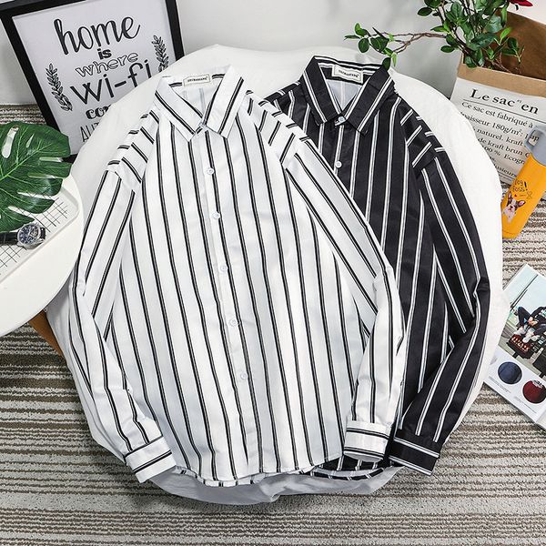 harajuku striped shirts men long sleeves mens dress shirts hip hop streetwear casual loose work shirt male, White;black
harajuku striped shirts men long sleeves mens dress shirts hip hop streetwear casual loose work shirt male, White;black