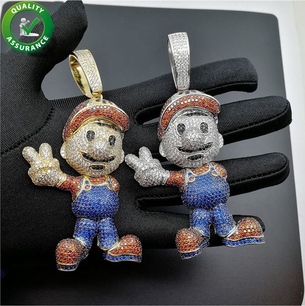хип-хоп дизайнер ювелирных изделий роскошные подвески мальчики iced out cz diamond hollow mario dollar gangster kid мультфильм подвески свад, Silver
хип-хоп дизайнер ювелирных изделий роскошные подвески мальчики iced out cz diamond hollow mario dollar gangster kid мультфильм подвески свад, Silver