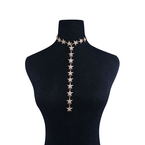 trendy crystal stars pendant choker necklace for women accessories fashion neck collar long necklace jewelry, Silver
trendy crystal stars pendant choker necklace for women accessories fashion neck collar long necklace jewelry, Silver