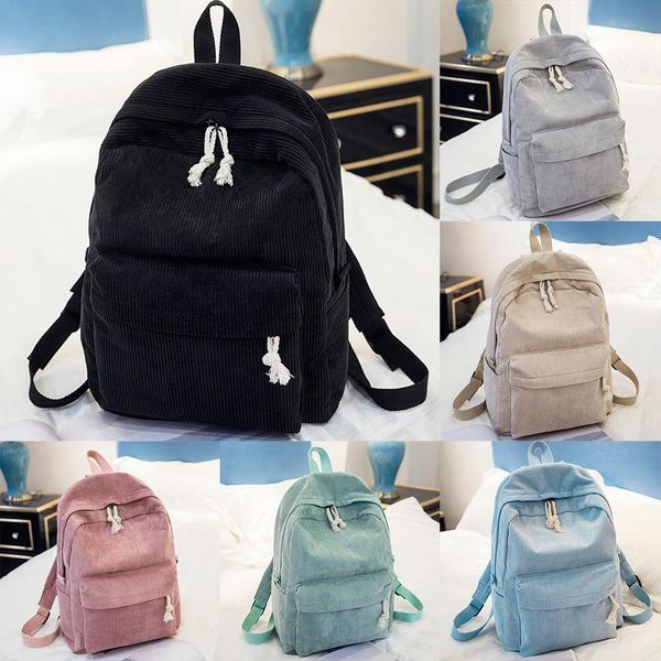 solid color women corduroy zipper tote shoulder bag large capacity backpack
solid color women corduroy zipper tote shoulder bag large capacity backpack