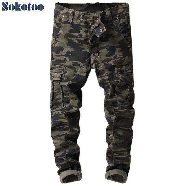 sokotoo men's militaty camouflage pockets cargo pants army patchwork slim skinny printed jeans, Blue
sokotoo men's militaty camouflage pockets cargo pants army patchwork slim skinny printed jeans, Blue
