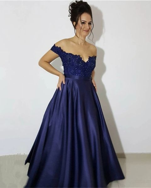 long satin lace off shoulder prom dresses 2021 a line formal evening party dress gown robe de soiree, Black
long satin lace off shoulder prom dresses 2021 a line formal evening party dress gown robe de soiree, Black
