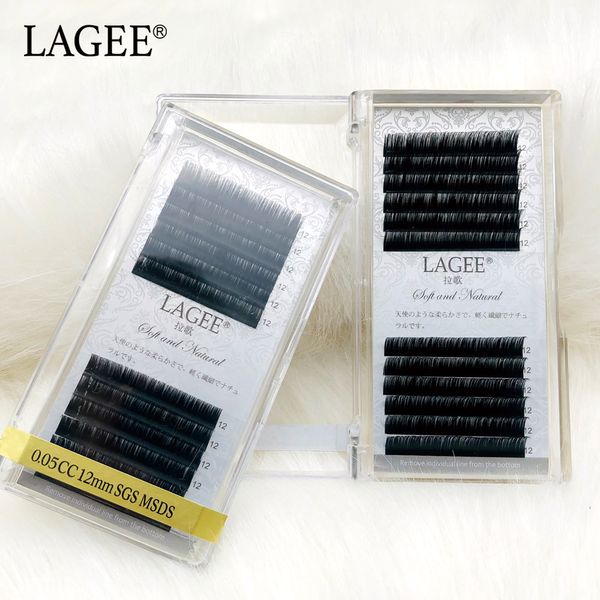 Lagee Eyelash Extensions Fake Mink Individual Eyelashes Glossy Black False Eyelashes Soft Natural Make Up Tools High-quality