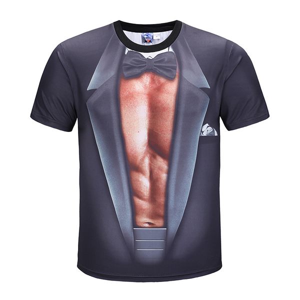 summer wear selling 3d printed popular suit muscle short sleeve non-mainstream fashion men and women couples t-shirt, White
summer wear selling 3d printed popular suit muscle short sleeve non-mainstream fashion men and women couples t-shirt, White
