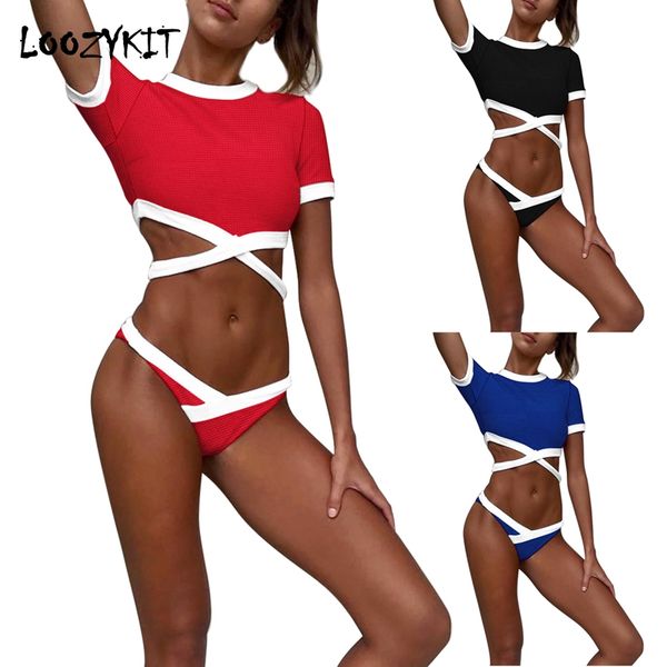 loozykit 2019 womens patchwork short sleeve crop bikini sets 2 pcs bathing suits bandage high cut modis swimsuit
loozykit 2019 womens patchwork short sleeve crop bikini sets 2 pcs bathing suits bandage high cut modis swimsuit