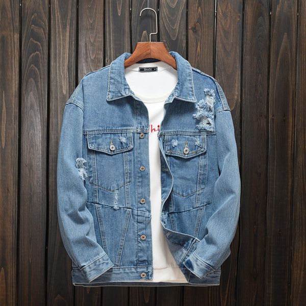 men winter holes jean jackets parka fashion men's autumn winter casual denim letter jacket long sleeve button coats plus size, Black;brown
men winter holes jean jackets parka fashion men's autumn winter casual denim letter jacket long sleeve button coats plus size, Black;brown