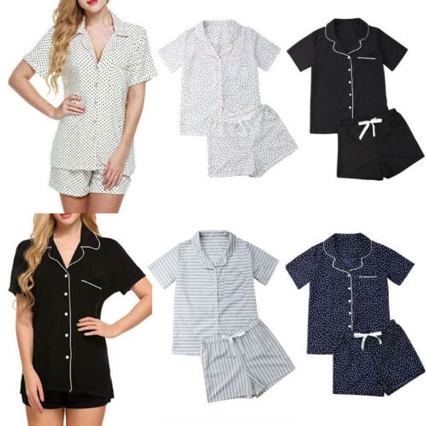 new women pajamas sets summer short sleeve shirts+pants homewear sleepwear, Blue;gray
new women pajamas sets summer short sleeve shirts+pants homewear sleepwear, Blue;gray