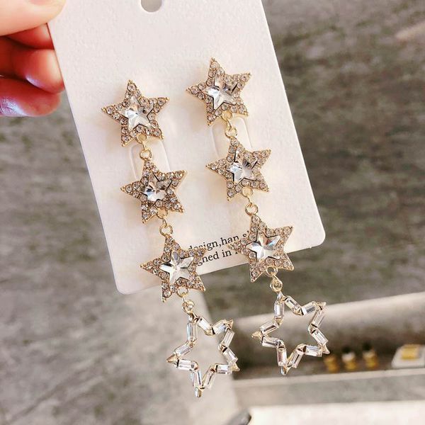 mengjiqiao 2019 new shiny crystal star drop earrings for women luxury jewelry fashion party accessories rhinestone oorbellen, Silver
mengjiqiao 2019 new shiny crystal star drop earrings for women luxury jewelry fashion party accessories rhinestone oorbellen, Silver