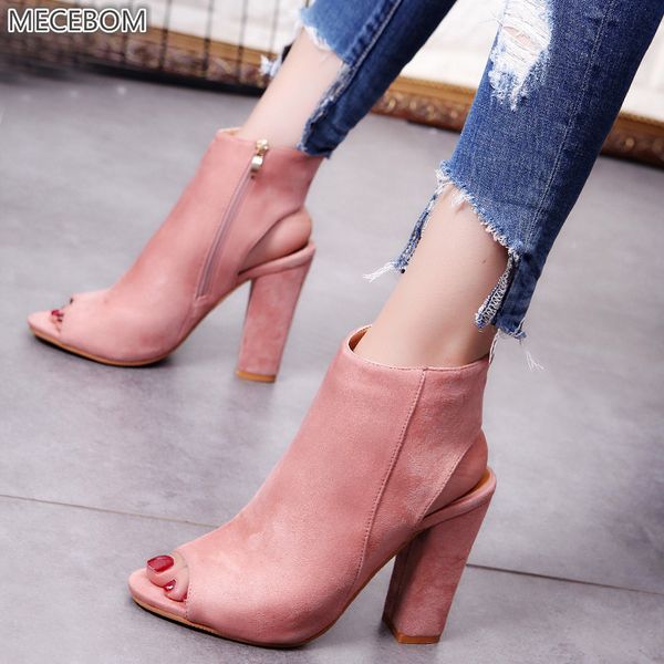 spring women ankle boots ladies shoes antiskid bottom peep toe high thick heels zipper casual party wedding botas mujer 6688w, Black
spring women ankle boots ladies shoes antiskid bottom peep toe high thick heels zipper casual party wedding botas mujer 6688w, Black