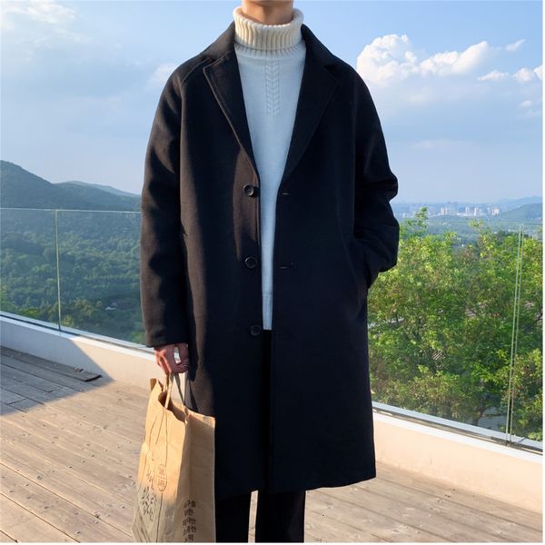 men's cotton jacket 2019 autumn and winter new woolen warm long trench coat youth personality fashion trend men's clothing, Black
men's cotton jacket 2019 autumn and winter new woolen warm long trench coat youth personality fashion trend men's clothing, Black