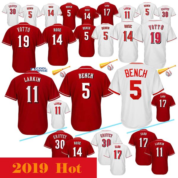 11 Barry Larkin 5 Johnny Bench Jersey 30 Ken 17 Chris Sabo Mitchell & Ness Red Cooperstown Collection Mesh Batting Practice men 
11 Barry Larkin 5 Johnny Bench Jersey 30 Ken 17 Chris Sabo Mitchell & Ness Red Cooperstown Collection Mesh Batting Practice men