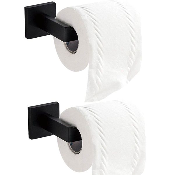 

leyden 2pcs 304 stainless steel black toilet paper holder set wall mounted roll paper holder for bathroom accessories set