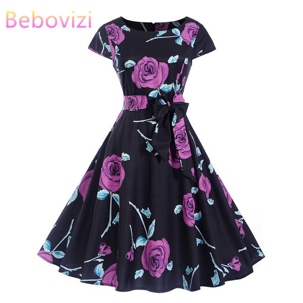 bebovizi women clothes 2019 o-neck a-line casual office dresses short party elegant flower print 50s vintage bandage dress, Black;gray
bebovizi women clothes 2019 o-neck a-line casual office dresses short party elegant flower print 50s vintage bandage dress, Black;gray