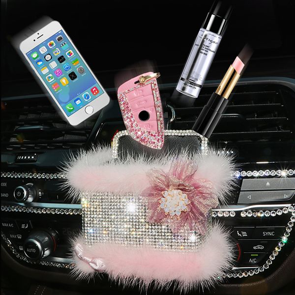 luxury full diamond mink car storage pocket car air conditioning air outlet box mobile phone bags for girl women accessories
luxury full diamond mink car storage pocket car air conditioning air outlet box mobile phone bags for girl women accessories