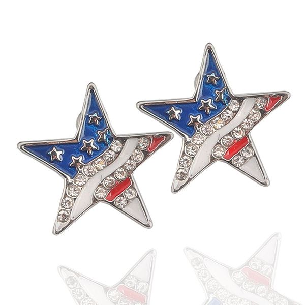 new fashion american usa flag stud earrings blue white red enamel star crystal earrings oorbellen girl women's jewelry, Silver
new fashion american usa flag stud earrings blue white red enamel star crystal earrings oorbellen girl women's jewelry, Silver