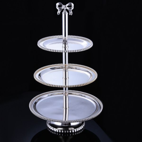 three-layer bead metal silver-plated round cake plate wedding supplies dessert table
three-layer bead metal silver-plated round cake plate wedding supplies dessert table