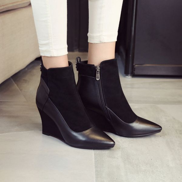 lapolaka brand lapolaka genuine leather kid suede wedges high heels shoes woman party office autumn winter ankle boots, Black
lapolaka brand lapolaka genuine leather kid suede wedges high heels shoes woman party office autumn winter ankle boots, Black
