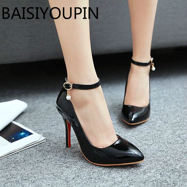 women fashion shoes female simple nude high heels shoes pearl thin heel large small size 31 43 48 a word buckle wedding, Black
women fashion shoes female simple nude high heels shoes pearl thin heel large small size 31 43 48 a word buckle wedding, Black