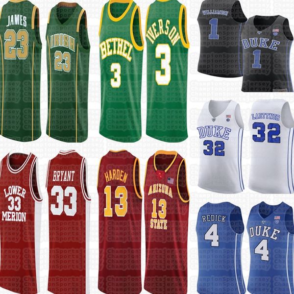 ncaa allen 3 iverson jersey lebron 23 james high school james 13 harden 4 j.j redick university, Black
ncaa allen 3 iverson jersey lebron 23 james high school james 13 harden 4 j.j redick university, Black