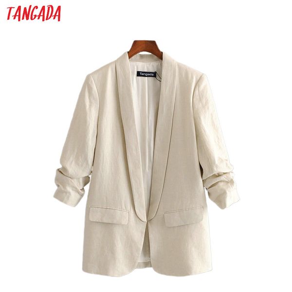 tangada women vintage solid cotton blazer female long sleeve elegant jacket ladies work wear blazer formal suits 3h451, White;black
tangada women vintage solid cotton blazer female long sleeve elegant jacket ladies work wear blazer formal suits 3h451, White;black