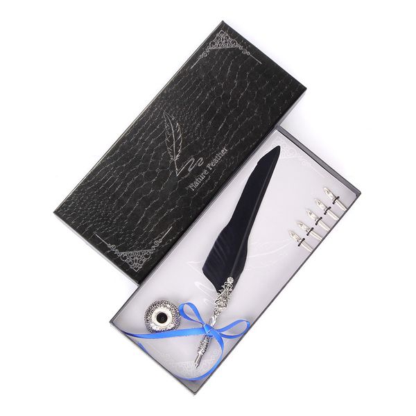 european color long feather pen long birthday gift box retro writing metal pen student teacher stationery set gift box packaging
european color long feather pen long birthday gift box retro writing metal pen student teacher stationery set gift box packaging