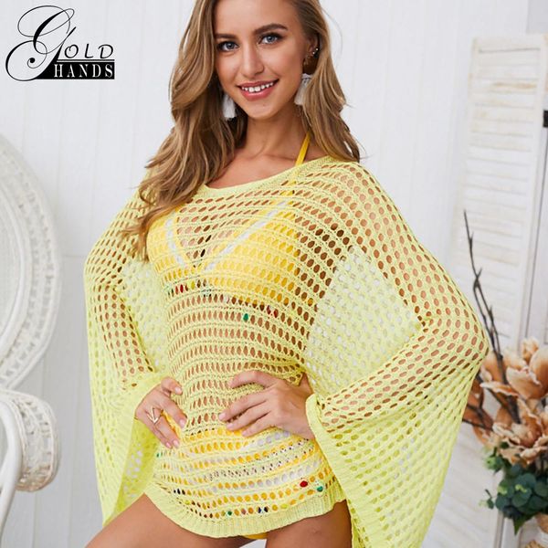 gold hands four-color hollowed out batwing sleeves loose casual cover solid color transparent knitted shirts blouse up, White
gold hands four-color hollowed out batwing sleeves loose casual cover solid color transparent knitted shirts blouse up, White