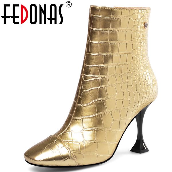 fedonas genuine leather strange heels boots autumn winter women ankle boots brand night club shoes woman big size, Black
fedonas genuine leather strange heels boots autumn winter women ankle boots brand night club shoes woman big size, Black