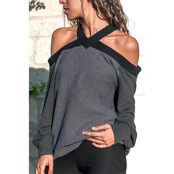 new autumn women knitted blouse halter shirt fashion patchwork long sleeve blouse casual solid color for women, White
new autumn women knitted blouse halter shirt fashion patchwork long sleeve blouse casual solid color for women, White
