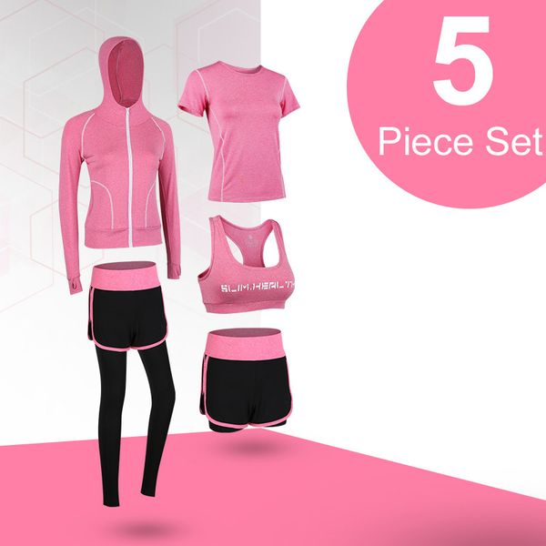 5 piece set yoga for women's running fitness t-shirt sports bra wear fitness clothing women training set sport suit
5 piece set yoga for women's running fitness t-shirt sports bra wear fitness clothing women training set sport suit