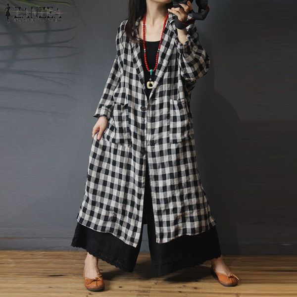 fashion zanzea plaid cheack lapel long jackets coats 2019 women casual windbreaker spring autumn long sleeve outwear overcoats, Black;brown
fashion zanzea plaid cheack lapel long jackets coats 2019 women casual windbreaker spring autumn long sleeve outwear overcoats, Black;brown